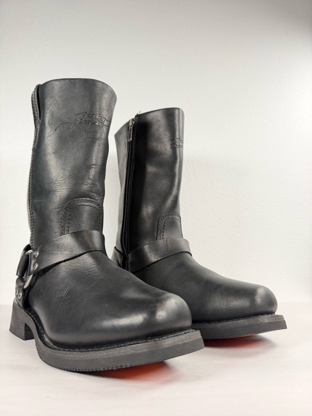 Harley-Davidson Men's Hustin Leather Riding Boots Size 8.5 M D95353 Waterproof